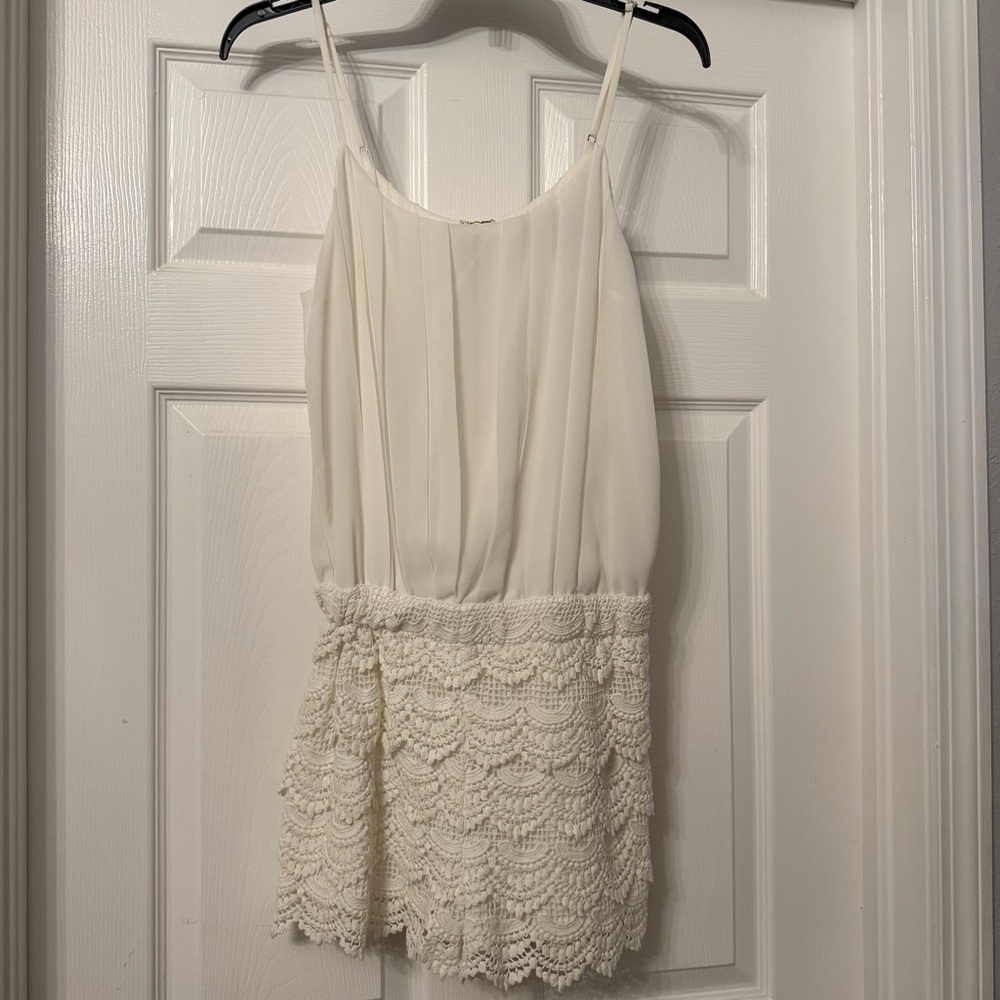 White crochet romper